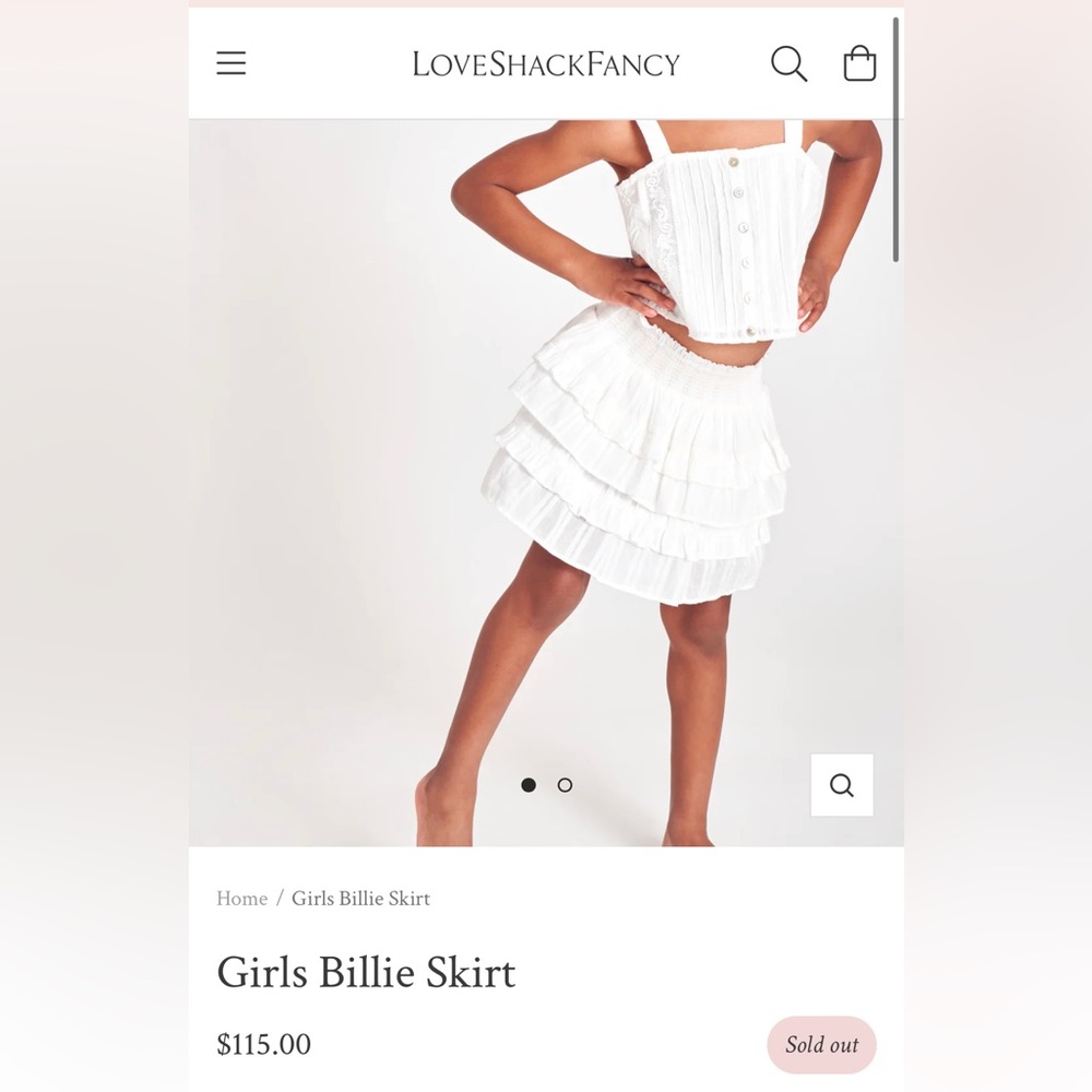Girls 12Y White Billie Skirt